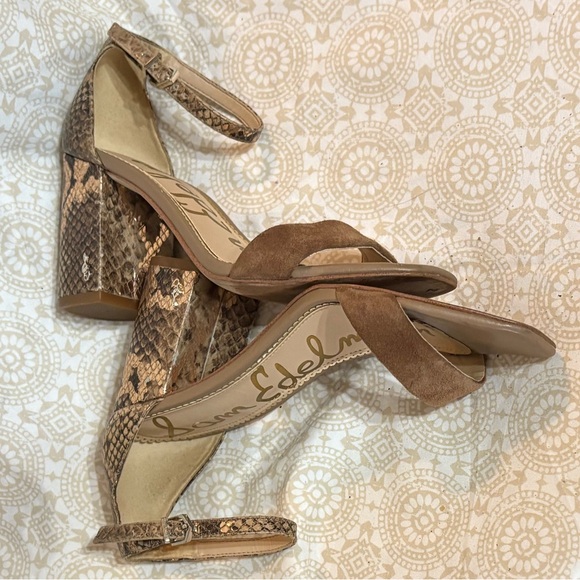 Sam Edelman Snake Print Block Heels - Picture 6 of 9